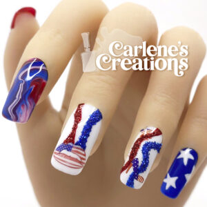 Girlie 4th of July press-on-nail set