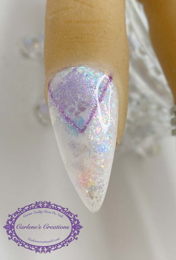 Opal Majesty press-on nail detail