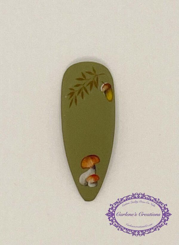 Woodland Creatures press-on nail detail