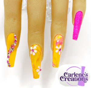 Flower Power press on nails