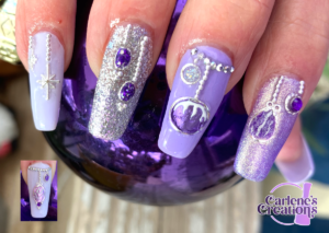 Purple Ornaments press on nails