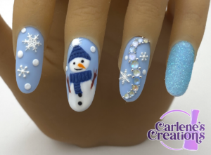 Snowman press on nails