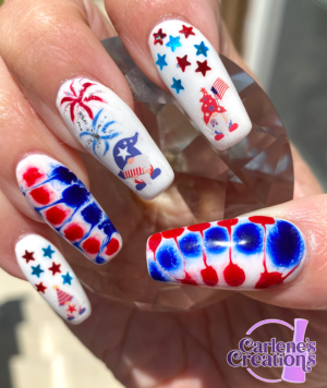 Patriotic Gnomes press on nails