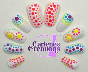Embossed Neon Dots press on nails