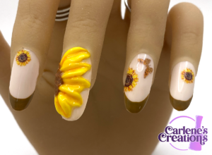 Sassy Sunflowers press on nails