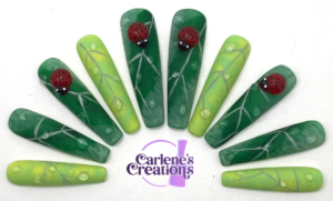 Ladybugs & Dewdrops press on nails