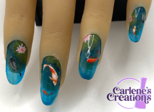 Koi Pond press on nails