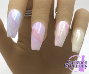 Pastel marble press on nails